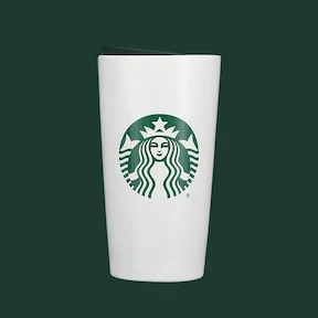 White Recycled Ceramic Double-Wall Tumbler - 12 fl oz